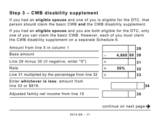 Form 5014-S6 Schedule 6 Canada Workers Benefit (Large Print) - Canada, Page 17