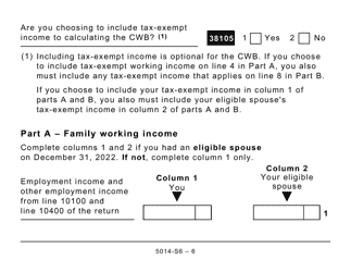 Form 5014-S6 Schedule 6 Canada Workers Benefit (Large Print) - Canada, Page 6