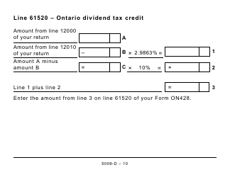 Form 5006-D Worksheet ON428 Ontario (Large Print) - Canada, Page 10