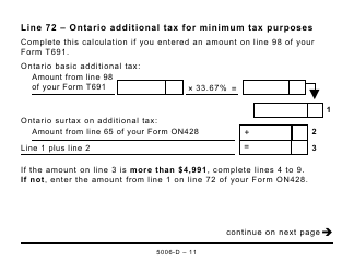 Form 5006-D Worksheet ON428 Ontario (Large Print) - Canada, Page 11