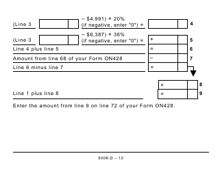 Form 5006-D Worksheet ON428 Ontario (Large Print) - Canada, Page 12