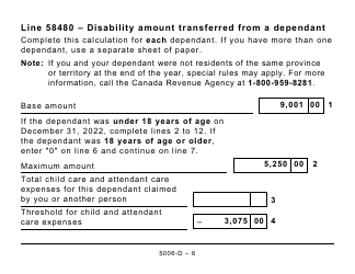 Form 5006-D Worksheet ON428 Ontario (Large Print) - Canada, Page 6