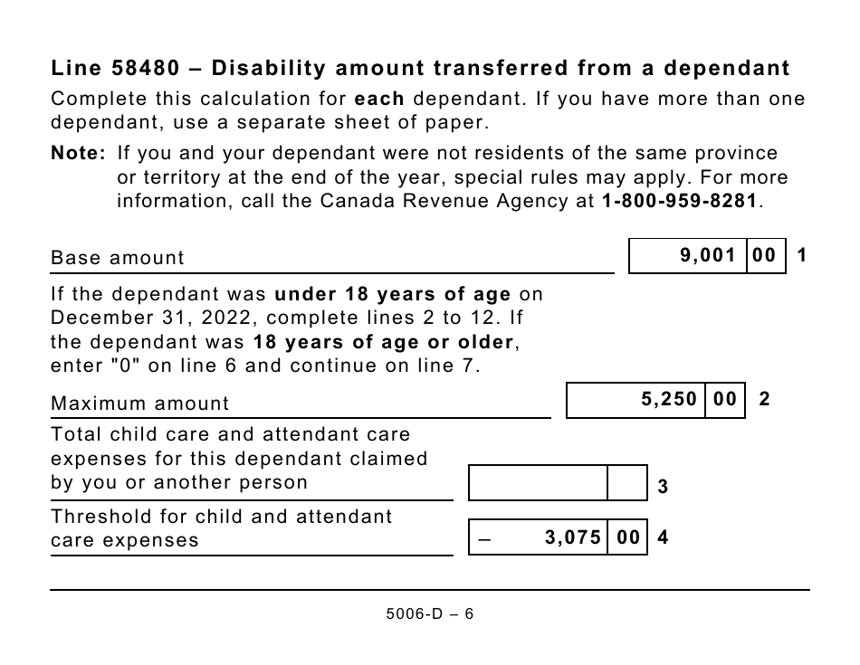 Form 5006-D Worksheet ON428 Ontario (Large Print) - Canada, Page 6