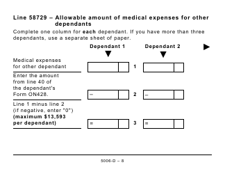 Form 5006-D Worksheet ON428 Ontario (Large Print) - Canada, Page 8