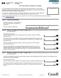 Form RC7524-ON Gst524 Ontario Rebate Schedule - Canada