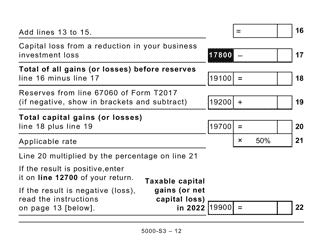 Form 5000-S3 Schedule 3 Capital Gains (Or Losses) - Large Print - Canada, Page 12