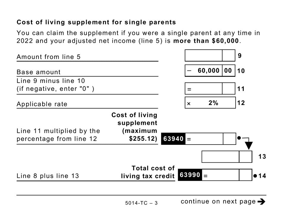 Form 5014-TC (NU479) Nunavut Credits (Large Print) - Canada, Page 3
