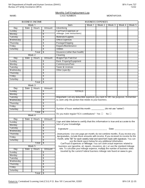 BFA Form 737  Printable Pdf