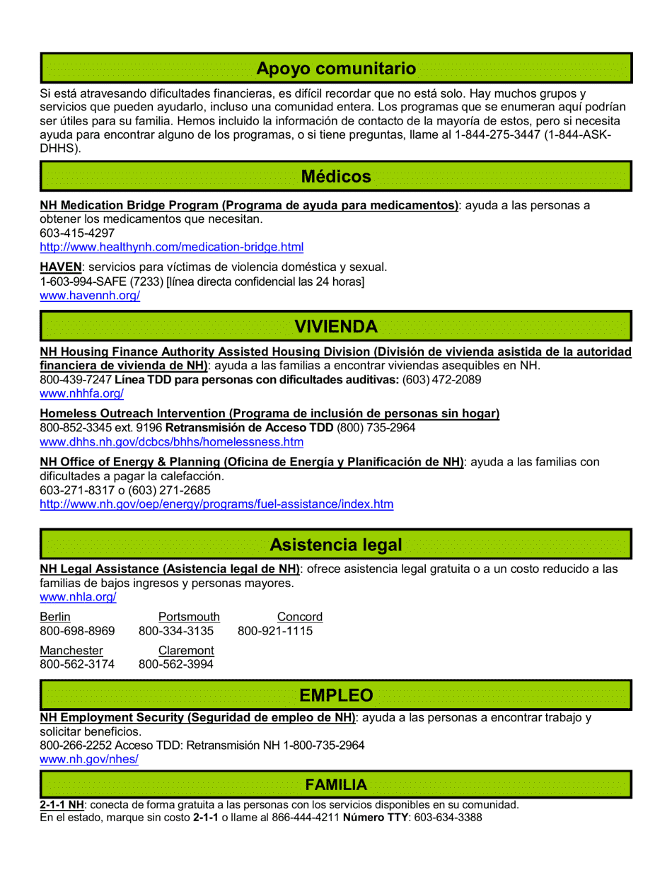 BFA Formulario 800 Solicitud De Asistencia - New Hampshire (Spanish), Page 10