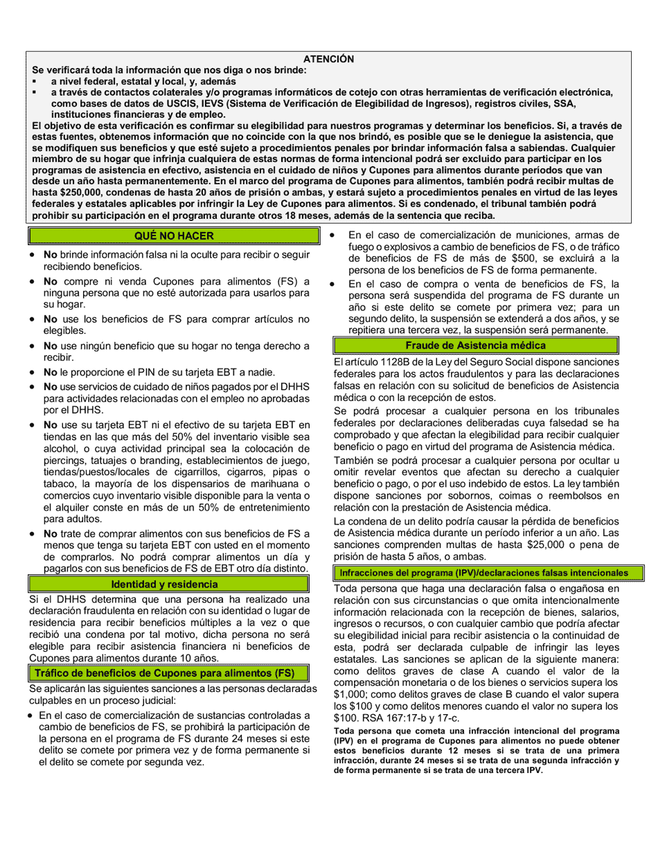 BFA Formulario 800 Solicitud De Asistencia - New Hampshire (Spanish), Page 6