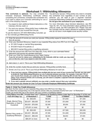 Form DR0004 Colorado Employee Withholding Certificate - Colorado, Page 2