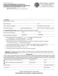 Document preview: Form BOE-19-G Claim for Reassessment Exclusion for Transfer Between Grandparent and Grandchild Occurring on or After February 16, 2021 - County of Santa Cruz, California
