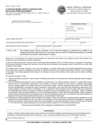 Document preview: Form BOE-64 Claim for Seismic Safety Construction Exclusion From Assessment - County of Santa Cruz, California