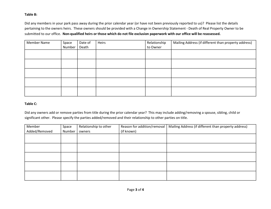 Questionnaire Packet for Resident Owned Manufactured Home Parks - Santa Cruz County, California, Page 3