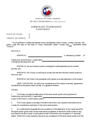 Submerged Stormsewer Agreement - Harris County, Texas