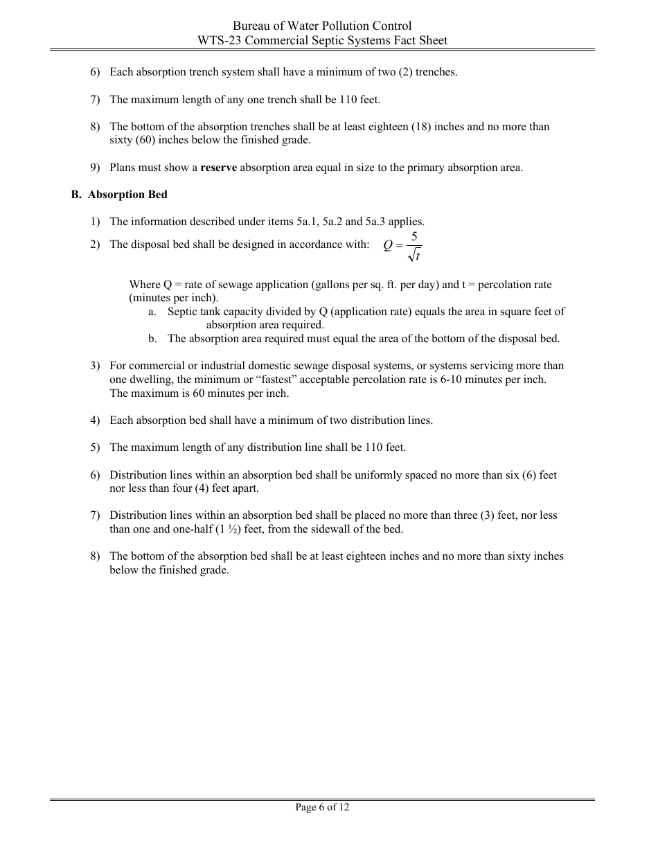 Form WTS-23 Criteria for on-Site Sewage Disposal Systems, Including Commercial and Multiple-Dwelling Structures - Nevada, Page 6