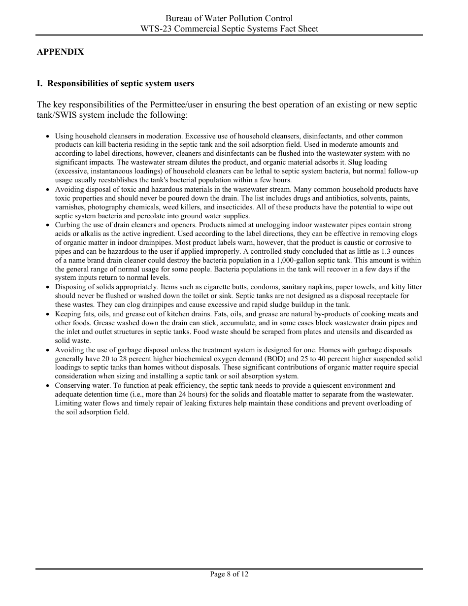 Form WTS-23 Criteria for on-Site Sewage Disposal Systems, Including Commercial and Multiple-Dwelling Structures - Nevada, Page 8