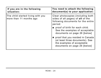 Form RC66 Canada Child Benefits Application Includes Federal, Provincial, and Territorial Programs (Large Print) - Canada, Page 24