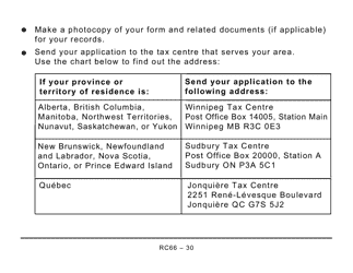 Form RC66 Canada Child Benefits Application Includes Federal, Provincial, and Territorial Programs (Large Print) - Canada, Page 30
