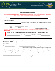 Fictitious Business Name Form With Affidavit of Identity - Kern County, California, Page 3