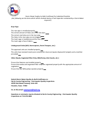 Storm Water Quality as-Built Certificate Pre-submittal Checklist - Harris County, Texas, Page 2