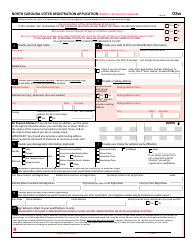 Document preview: Form 03W North Carolina Voter Registration Application - North Carolina