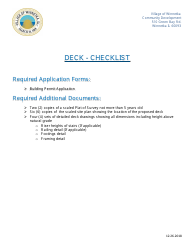 Document preview: Deck or Balcony Application - Village of Winnetka, Illinois