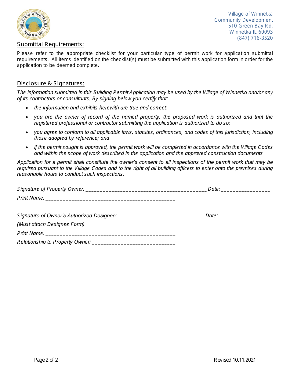 Deck or Balcony Application - Village of Winnetka, Illinois, Page 3