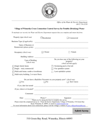 Document preview: Cross Connection Control Survey for Potable (Drinking) Water - Village of Winnetka, Illinois