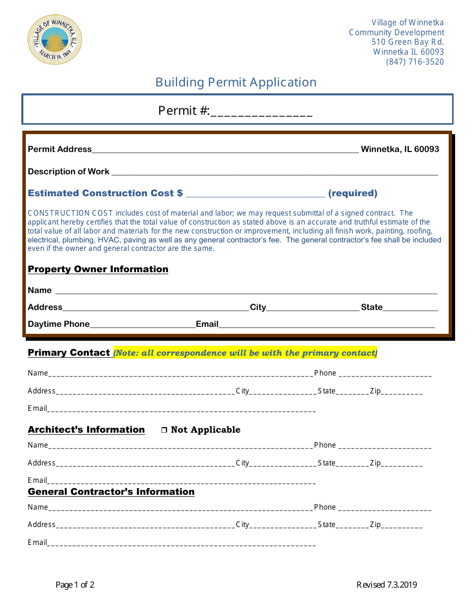 Trampoline Permit Application - Village of Winnetka, Illinois, Page 3