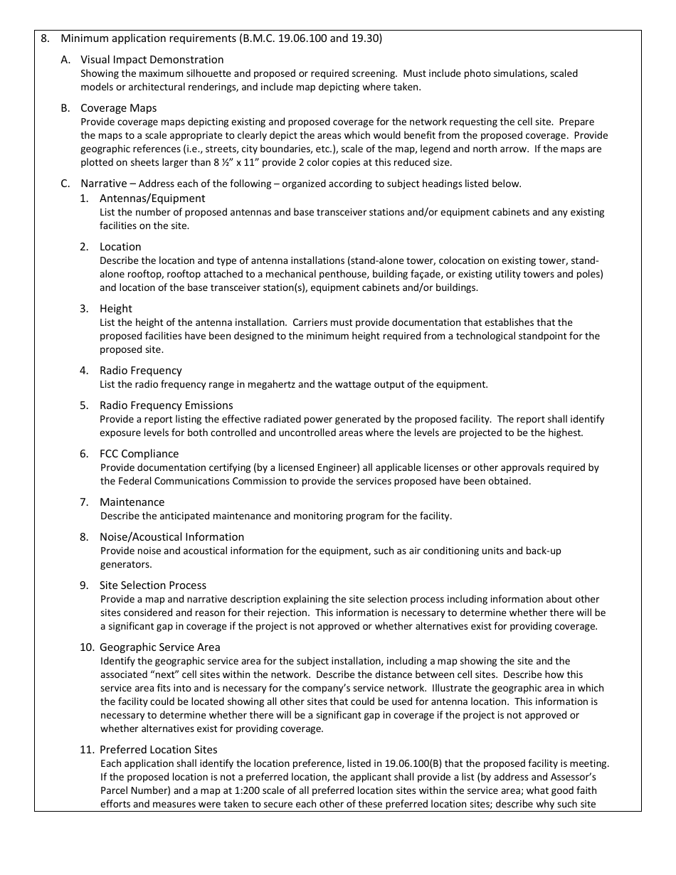 Wireless Telecommunications Facilities Application - City of Barstow, California, Page 4