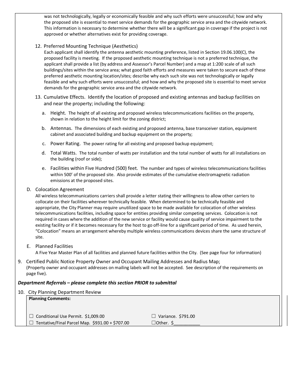 Wireless Telecommunications Facilities Application - City of Barstow, California, Page 5