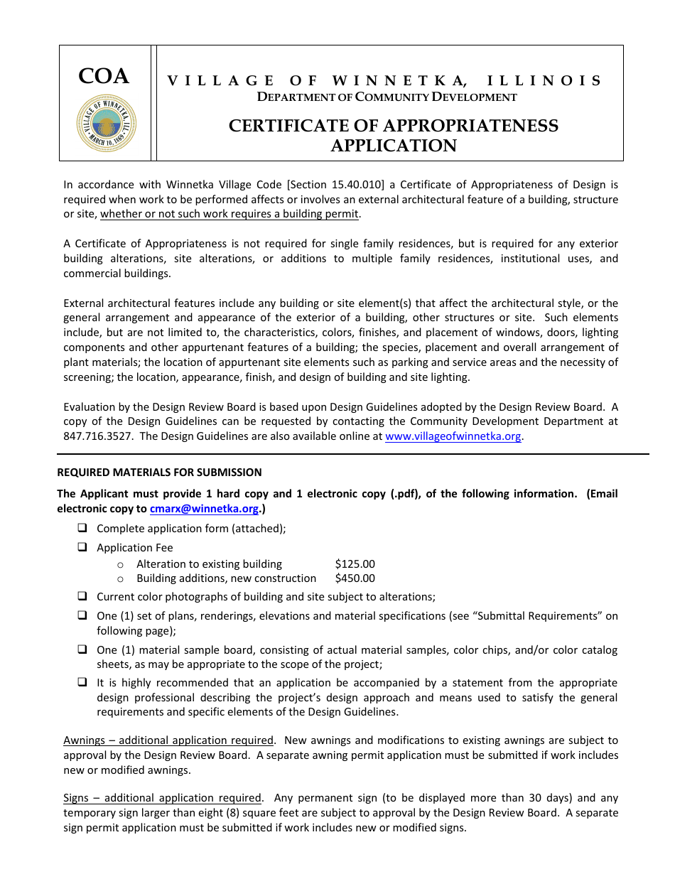 Commercial / Multi-Family / Institutional Impermeable Permit Application - Village of Winnetka, Illinois, Page 6