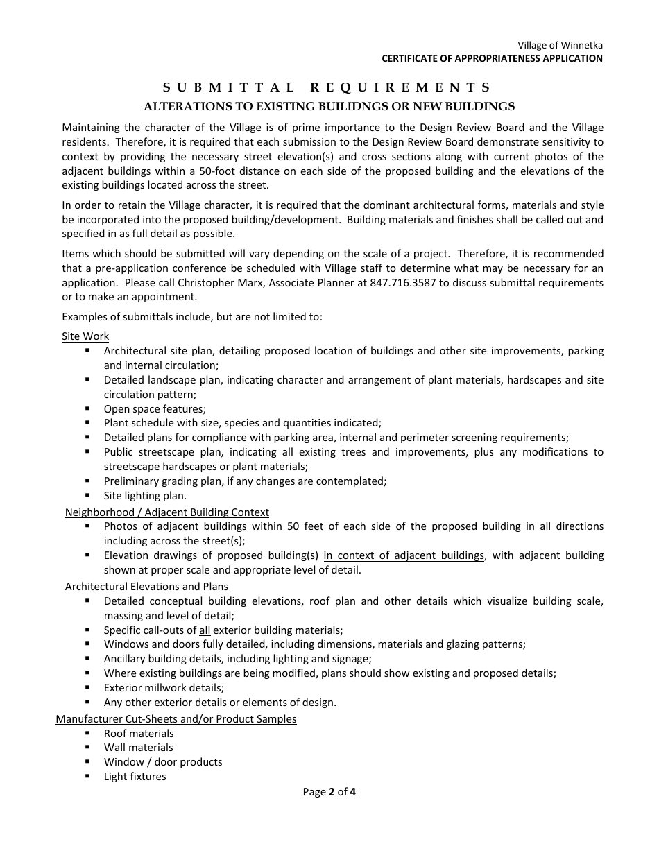 Commercial / Multi-Family / Institutional Impermeable Permit Application - Village of Winnetka, Illinois, Page 7