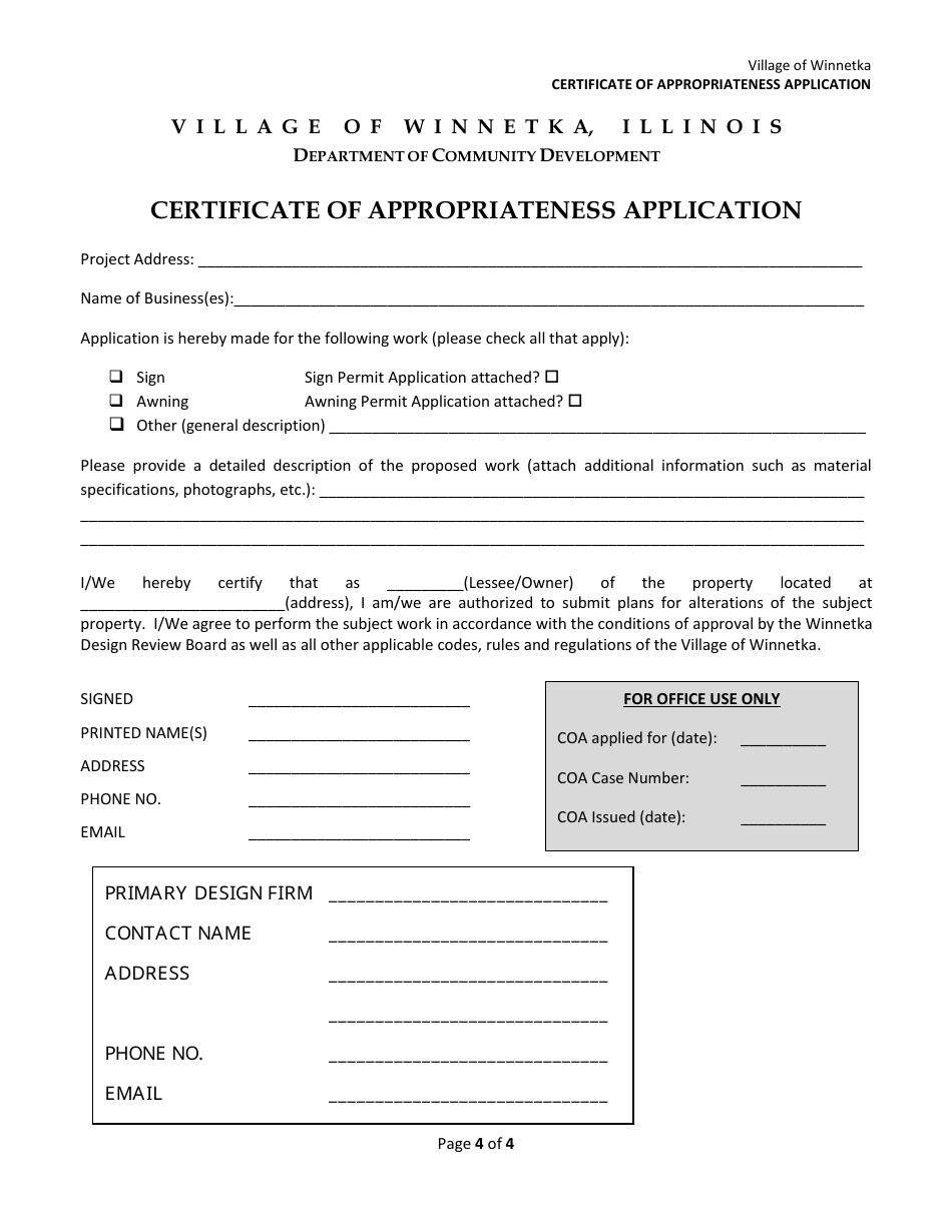 Commercial / Multi-Family / Institutional Impermeable Permit Application - Village of Winnetka, Illinois, Page 9