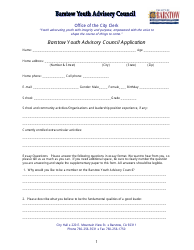 Document preview: Barstow Youth Advisory Council Application - City of Barstow, California