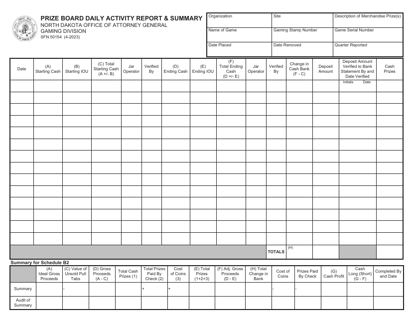 Form SFN50154  Printable Pdf