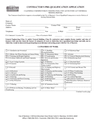 Contractor&#039;s Pre-qualification Application - City of Barstow, California, Page 2