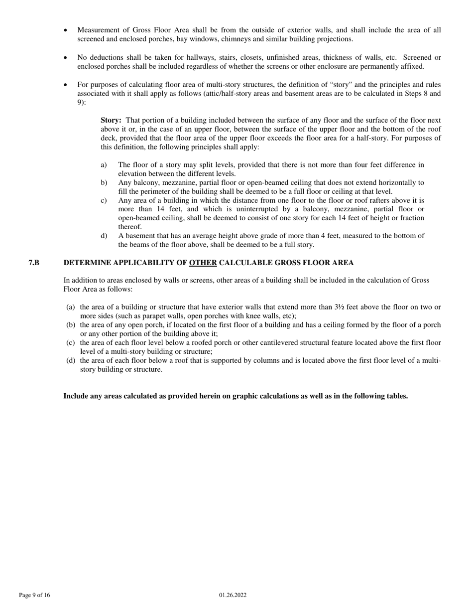 Zoning Compliance Worksheets Lot Coverage and Gross Floor Area Calculations - Village of Winnetka, Illinois, Page 9