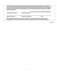 Application for Reimbursement - California, Page 7