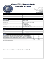 Document preview: Form SHP-76 Missouri Digital Forensic Center Request for Assistance - Missouri