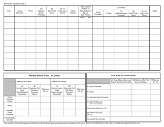 Form SFN61494 Electronic Pull Tab Summary Report - All Games - North Dakota, Page 2