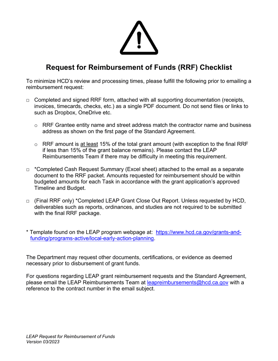 Leap Request for Reimbursement of Funds - California, Page 3