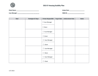 Esg-Cv Housing Stability Plan - California