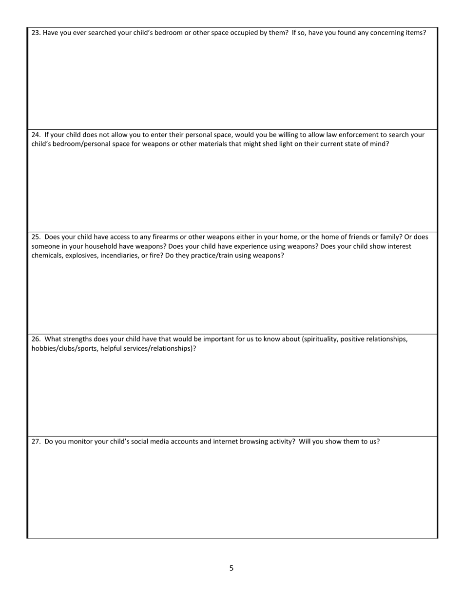 Parent / Foster Parent / Legal Guardian Interview - Wisconsin, Page 5