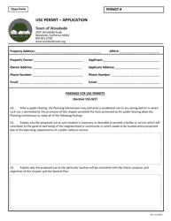 Document preview: Use Permit - Application - Town of Woodside, California