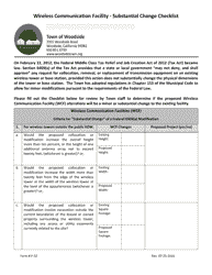 Document preview: Form P-32 Wireless Communication Facility - Substantial Change Checklist - Town of Woodside, California