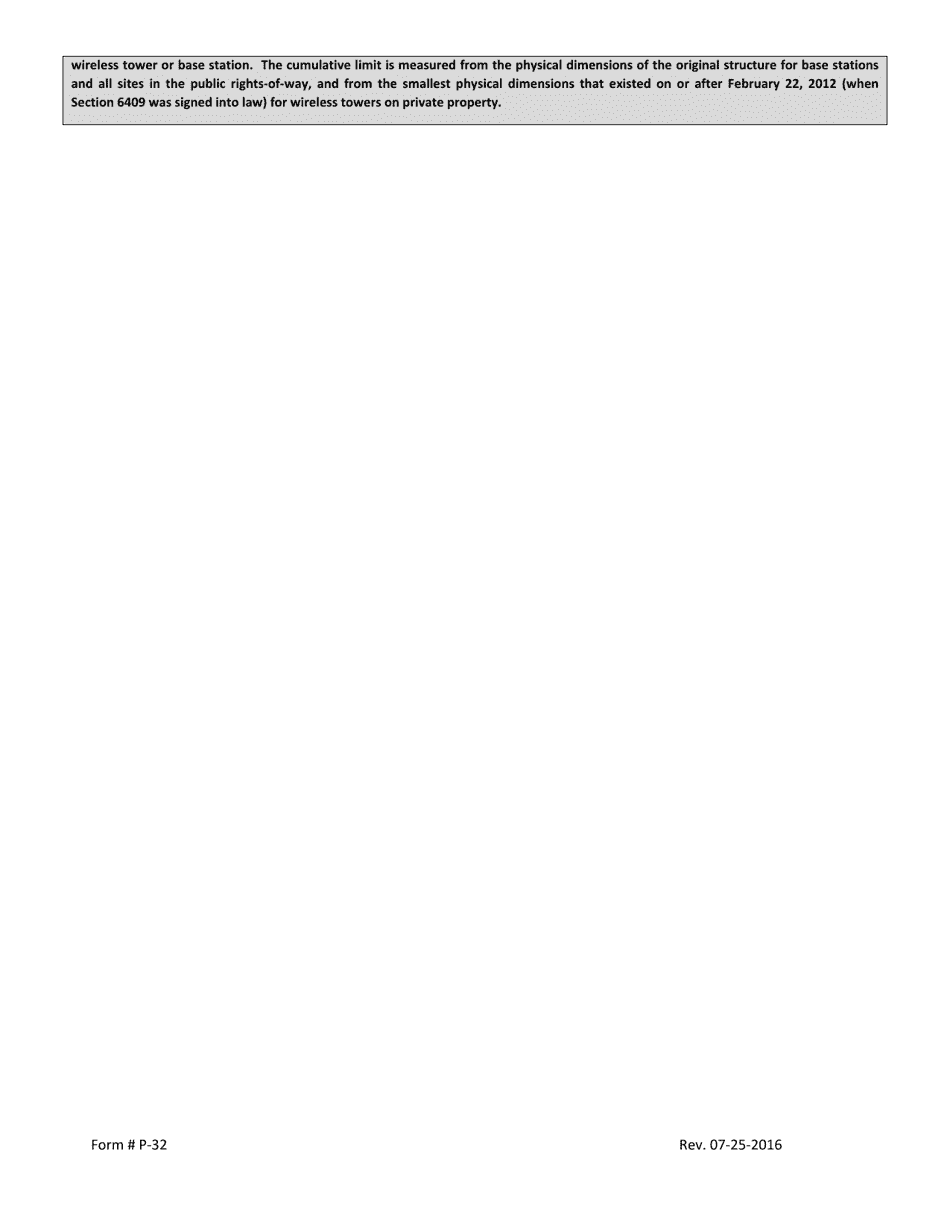 Form P-32 Wireless Communication Facility - Substantial Change Checklist - Town of Woodside, California, Page 3