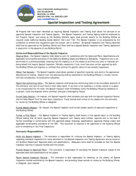 Document preview: Special Inspection and Testing Agreement - Town of Woodside, California