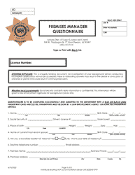 Premises Manager Questionnaire - Arizona